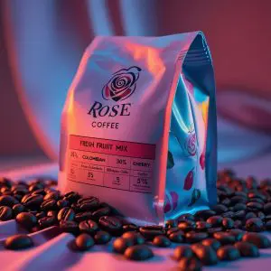 پاکت میکس قهوه با برند قهوه رز به اسم میکس میوه ای تازه